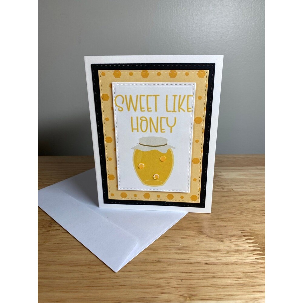 Bee & Flowers Greeting Card – Handmade A2 Card – All Occasion Blank Card